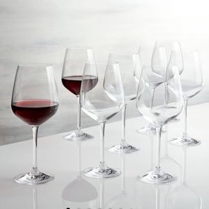 Crate & Barrel Nattie Red Wine Glasses, Set of 8